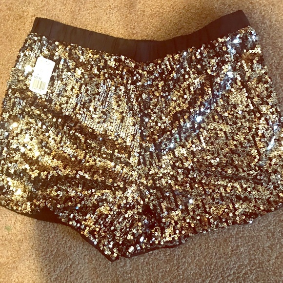 Forever 21 Pants - Forever 21 gold sequin shorts